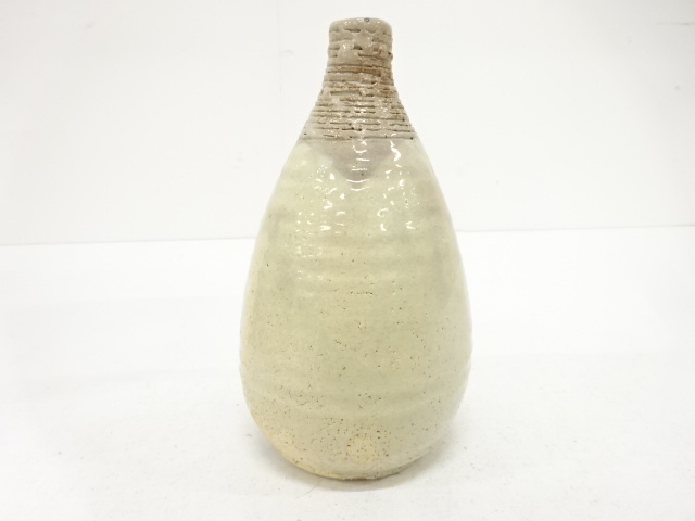  朝日焼　七十四代　朝日豊斉造　燔師　櫛目　花生